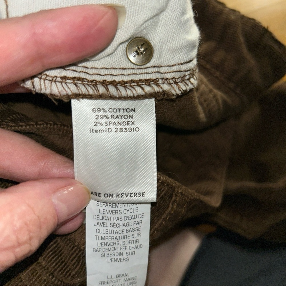 L.l ben Singnature Women corduroy Brown Pants size 8 - Picture 10 of 10